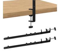 SHINEOFI 2 ganchos ajustables para tablero de clavijas, ganchos para tablero de herramientas para organización de oficina en casa, almacenamiento de banco de trabajo fácil de instalar, color negro