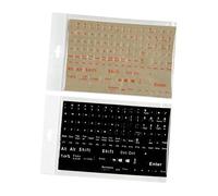 SHINEOFI 2 Hojas Pegatinas de Teclado Inglés para Ordenadores Portátiles Escritorio de Letras White Negro y Naranja Transparente Adhesivos para Teclados de Usar y