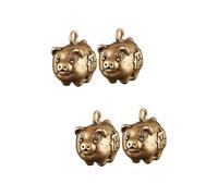 SHINEOFI 2 Juegos Alcancía De Latón Cochinillo Pig Novedoso Keyring Ornamento Decoracion 3d Platos Broches Oro Portamononedas Joyas Artesanía De Latón Colgante De Cerdito 2 Piezas * 2