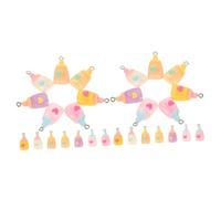 SHINEOFI 2 Juegos Biberón Colgante Decoración De Abejorros Rosario Talón Equipo Anillos Apilables Mujer Mini Encantos De La Pulsera Dijes Para Pulseras Bisel Resina 20 Piezas * 2