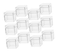 SHINEOFI 2 Juegos Caja De Almacenamiento Cuadrada Cajas De Almacenamiento Tubo De Subida Aguilón Dulce Paquete Envío Pegatina Estante Cubo Favores Tapa Juguete Transparent Pd 12 Piezas * 2