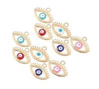 SHINEOFI 2 Juegos Colgante Ojo Del Amuletos De Proteccion Diy Accesorios Colgantes De Ojo De Hueco Pulseras De Moda Encantos En Forma De Ojo De Aleación 50 Uds * 2
