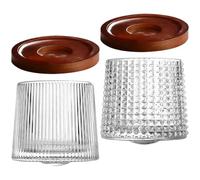 SHINEOFI 2 Juegos de Vasos de Whisky de Vidrio con Diseño de Diamante y Base Giratoria Copas Únicas para Cócteles y Bebidas Hogar Ideales para Bar y Fiesta Nocturna