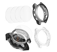 SHINEOFI 2 Juegos Funda Protectora para Reloj Fenix Estuche Antigolpes y Protector de Pantalla Negro Transparente Accesorios Prácticos Material Duradero Instalación y