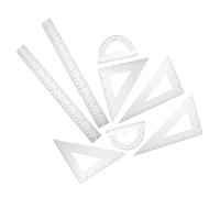 SHINEOFI 2 Juegos Reglas Transparentes para Dibujo Geométrico con Escuadras y Transportador Kit Portátil de Herramientas Precisas para Estudiantes y Profesionales Fácil de Transportar y