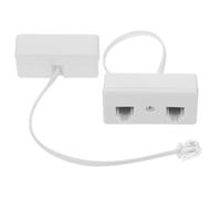 SHINEOFI 2 Piezas Adaptador Divisor de Teléfono Pc Conector Desmontable para Conexiones de Línea Fijas Color Blanco para Oficina y Hogar