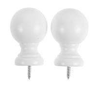 SHINEOFI 2 Piezas Adorno de Madera para Barra de Cortina con Remate Redondo Accesorio Decorativo para Extremo de Barra de Cortina
