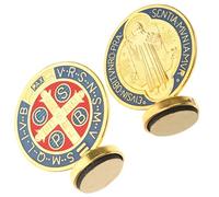 SHINEOFI 2 Piezas Adornos de Aleación San Decoraciones Religiosas de Cruz para Escritorio Oficina y Hogar Detalle Artesanal Duradero y Doble Cara