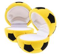 SHINEOFI 2 piezas Caja Anillo Propuesta Diseño Fútbol Caja Joyería Pequeña para Boda Compromiso y Pendientes Regalo Portátil con Interior Espacioso y Acabado Artístico