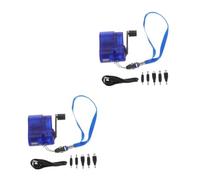 SHINEOFI 2 Piezas Cargador de Emergencia USB con Manivela Mini Portátil con Conectores y Luz Indicadora para Teléfonos y Dispositivos USB y Reutilizable para