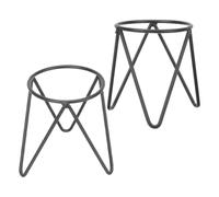 SHINEOFI 2 Piezas de Esfera de Cristal de Hierro Negro | Diseño Nórdico Minimalista, para Plantas Hidropónicas y Pequeños Jarrones de Vidrio, Mesa o Estante