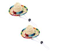 SHINEOFI 2 Piezas de Sombreros de Paja para Perros Pequeños Diseño Divertido y Material Sintético, Accesorios Decorativos para Fotos y Vida Diaria