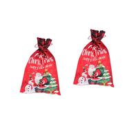 SHINEOFI 2 Piezas Envolver Bolsas Cordón Navidad Bolsas De Vacaciones De Fiesta con Favores Envase Dulce Bolsa - Arpillera Favor Bueno Manejas Largo Colorful Tela