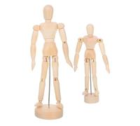 SHINEOFI 2 Piezas Maniquí Articulado de Madera Flexible Juntas para Dibujo y Estudio de Anatomía Figura Realista para Artistas y para Proyectos Familia