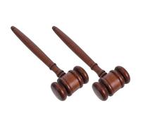 SHINEOFI 2 Piezas Martillo de Madera para Juez y Subastadores Diseño Ergonómico y Acabado Natural de Goma para Sala de Audiencias y Ceremonias