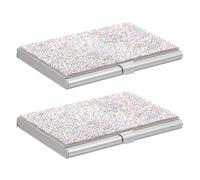 SHINEOFI 2 Piezas Metal Business Card Holder Case Portable Aluminum Alloy Card Box For Office Travel Meetings Lightweight Organizer For Men Women