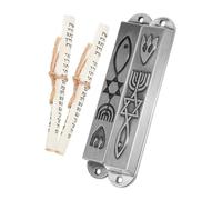 SHINEOFI 2 Piezas Mezuzah Metálicas Decorativas para Puerta con Símbolos Judíos Diseño Vintage Retro para Bendición y Protección del Hogar Decoración Religiosa para Casa y Oficina