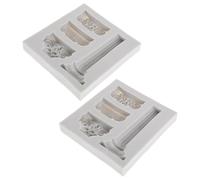 SHINEOFI 2 Piezas Molde de Silicona para Fondant Forma de Columna Romana, Textura Realista y Resistente, Adecuado para Decoración de Pasteles y Manualidades Creativas