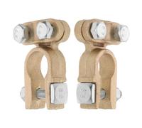 SHINEOFI 2 Piezas Pinzas de Conexión de Batería de 12 V Conectores de Bornes de Batería de Coche Cobre Dorado y Conexión Segura Uso en Coche Cortacésped y Barco