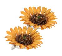 SHINEOFI 2 Piezas Pinzas de Cortina Girasol Abrazaderas Decorativas para Cortinas sin Taladro Sujetalazos Resistentes para Salón Dormitorio Cocina Baño y Oficina