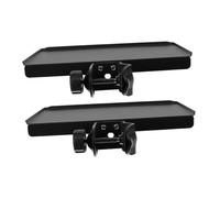 SHINEOFI 2 Piezas Puesto de equipos de transmisión en pinza del soporte de la tarjeta de sonido bandeja de micrófono para cantar soporte de micrófono universal placa de acero Negro