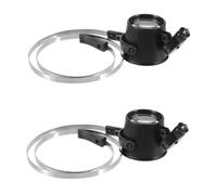 SHINEOFI 2 Piezas reparación de Relojes Lupa Auriculares para el Trabajo Lupa con luz LED Lente de Aumento Herramienta relojero Diadema LED Lente óptica acrílica. Black