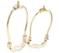 SHINEOFI 2 Piezas Soporte de Pantalla para Lámpara de Mesa Pie de Hierro Dorado Diseño de Cuerno, Resistente Conexión Segura en Accesorios de Iluminación DIY