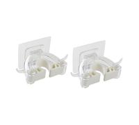 SHINEOFI 2 Piezas Soporte para Escoba y sin Taladro con Pegatina Adhesiva Resistente Organizador Multifuncional para Cocina y Baño de Unidades Blanco Transparente