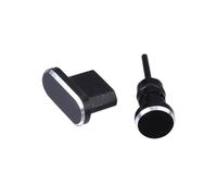 SHINEOFI 2 Piezas Tapones Antipolvo para Conector de Auriculares Micro USB Compatible con Edge Honor Negro