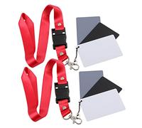 SHINEOFI 2 Piezas Tarjetas de Balance de Color Negro Blanco y Gris con Correa para Cuello Cartas de Exposición Fotográfica de Gris para Cámara Digital Vídeo y Película