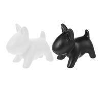 SHINEOFI 2 Saleros de Cerámica Diseño de Perro en Color Negro y Blanco Agitadores de Condimentos Compactos para Especias Accesorios de Cocina Ideales para Uso Doméstico y Parrilla al