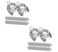 SHINEOFI 2 Series Colgante De Caballo Occidental Encantos De La Pulsera Collar Herradura Amuletos Para Hacer Joyas Encanto De Caballo Llavero Diy Colgante Silver Aleación 50 Piezas*2