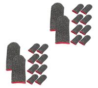 SHINEOFI 2 Series De Juego Sudor Manga De Móvil Consejos De Pantalla Táctil Cubrir Antiestático Mangas Protección Guantes Para Jugar Negro Fibra De Plata 10 Piezas*2
