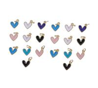 SHINEOFI 2 Series Joyería Haciendo Colgantes Amuletos Para Hacer Joyas Encanto Colgante De Corazón Oro Collar Conmemorativo Encantos Colgante De Encanto De Bricolaje Esmalte 10 Piezas*2