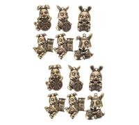 SHINEOFI 2 Series Llavero De Conejo De Latón Súper Anillos Medallón Dorado Kit De Cuentas De Arcilla De Unicornio Dijes De Vaca Dijes Deslizantes Pulseras Kit De Pulsera De 6 piezas*2