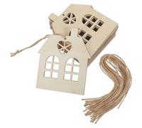 SHINEOFI 20 Juegos Adorno DIY sin Terminar de Madera Colgante Forma de Casa Material para Pintar y Decorar Creativamente para Manualidades Infantiles