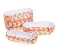 SHINEOFI 200 Piezas Moldes para Cupcakes de Papel Antiadherente Forma de Barco Resistentes al Calor con Diseño de Rayas Naranja para Bodas Cumpleaños y Celebraciones