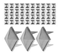SHINEOFI 200 Unidades DIY tachuelas para ropa tachuelas de metal plateado pernos metálicos de cuatro mandíbulas de moda punk piramidales para cinturones Silver