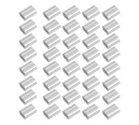 SHINEOFI 200 Unidades Manguitos de Crimpado de Aluminio M2 de 25 MM Fundas de Bucle para Cable de Acero Doble Tubo Accesorios para Engarce y Reparación de Cables Industriales