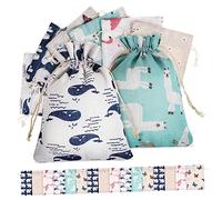 SHINEOFI 24 Bolsas Pequeñas de Yute Cordón para Joyería, Portátiles y Fáciles de Abrir, Festivales y Celebraciones Varios Estilos