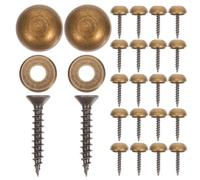 SHINEOFI 24 Juegos Tornillos Decorativos de Latón Cabeza Redonda, con Tapa | Cajas y Marcos de Espejo, Fijación Segura, Cubre la Cabeza del Tornillo, de 15mm