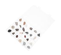 SHINEOFI 24 Piezas Kit Identificación Minerales Naturales para Muestras Caja Elegante para Clases Geología y Proyectos Ciencia