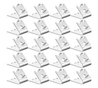 SHINEOFI 24 Piezas Soportes para Estantes de Acero Inoxidable Plata, Diseño Pequeño y Delgado, Sujetan Firmemente Estantes de Vidrio y Plástico para Uso Doméstico y Catering