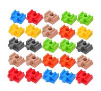 SHINEOFI 28 Piezas Coloridos Conectores de de Tren de Madera Accesorios Educativos Compatibles con Sistemas de Vía