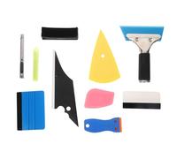 SHINEOFI 28 Piezas Kit de Tintado de Ventanas para Coches Herramientas de Raspado de Plástico y Fieltro, Accesorio Compacto para Aplicación de Láminas de Vinilo Automotriz, Uso