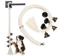 SHINEOFI 2piezas Timbres para Perros con Cuerda de Algodón Ajustable Campanas Tejidas Mano para Entrenamiento la Puerta Colgante Vintage para Perillas Mejora la Comunicación con Tu
