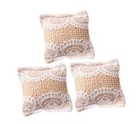 SHINEOFI 3 Cojines En Miniatura Adorno De Encaje para Casa De Muñecas Cojines Pequeños para Decorar Tu Sofá O Casa De Juegos