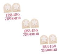 SHINEOFI 3 Juegos Accesorios del Mes del bebé Anuncio Hola Signo de artículo Lista cumpleaños Detalles Marcador de mensual Decorativo Signo Decorativo de mensual de Madera