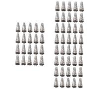 SHINEOFI 3 Juegos Sombrero De Flores Con Borlas Cuentas Espaciadoras De Plata Llavero Perlas Para Hacer Pulseras Bandas De Telar Tapa Encantos De Plata Aleación De Zinc Silver 100 Uds * 3