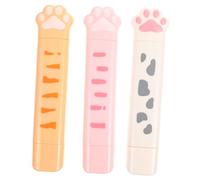 SHINEOFI 3 piezas Cinta Correctora Portátil Doble Cabeza Diseño Pata de Gato Kawaii Colores Rosa Blanco Naranja para Estudiantes Papelería Escolar Práctica y Compacta